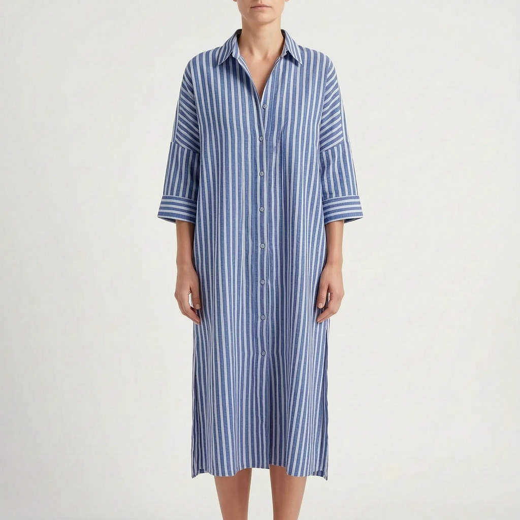 Vestiara - Oversized Striped Maxi Dress