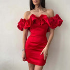 Vivia - Women's Chic Ruffle Cocktail Dress