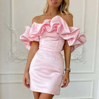 Vivia - Women's Chic Ruffle Cocktail Dress