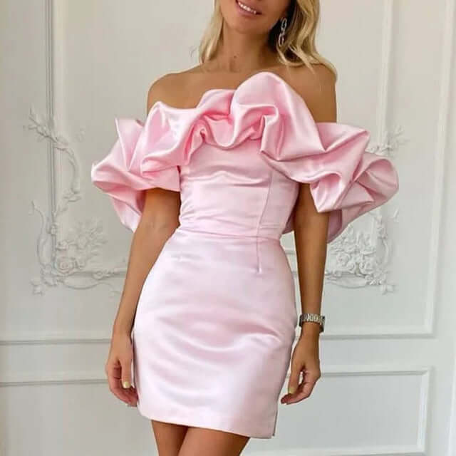 Vivia - Women's Chic Ruffle Cocktail Dress