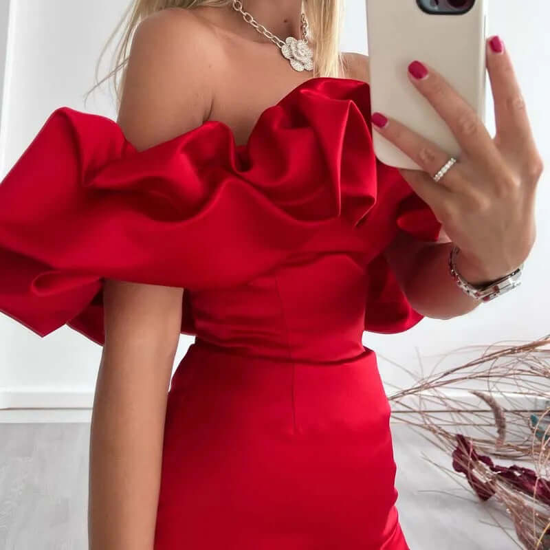 Vivia - Women's Chic Ruffle Cocktail Dress
