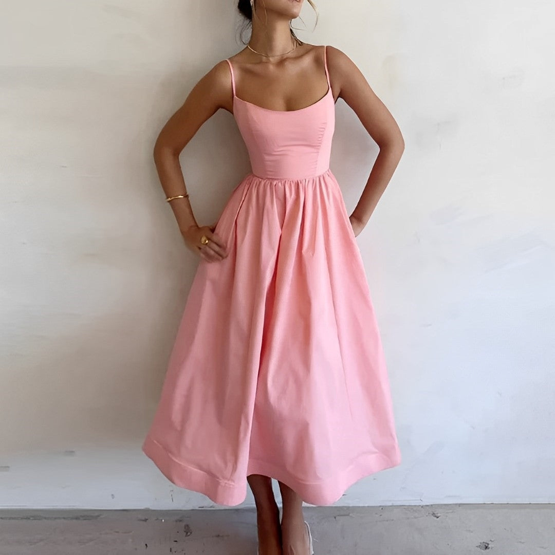 Daphne | Women's Chic Pleated Midi Dress