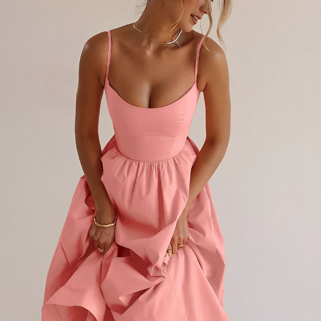 Daphne | Women's Chic Pleated Midi Dress