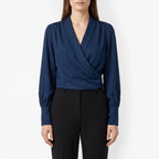 Wrapelle - Long Sleeve Wrap Blouse