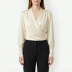 Wrapelle - Long Sleeve Wrap Blouse