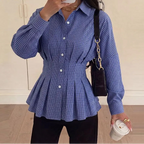 Wren | Women's Autumn Corset Shirt with Check Pattern