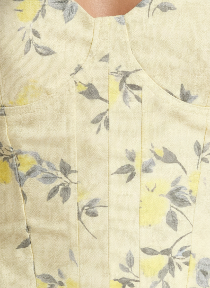 Wren | Women's Floral Corset Top with Peplum Hem