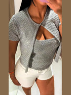 Zadie | Women's Sparkly Short-Sleeve Going Out Top