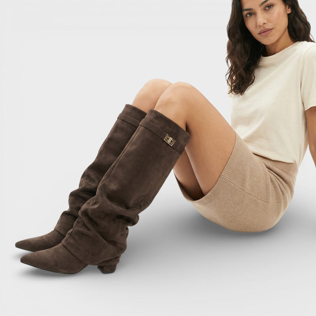 Zahra - Women's Stylish Knee-High Slouch Boots