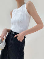 Zaria | Women's Chic Textured Sleeveless Going Out Top