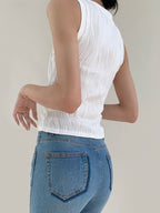 Zaria | Women's Chic Textured Sleeveless Going Out Top